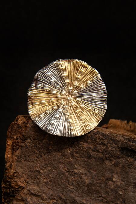 Neeta Boochra Textured Two-Tone Ring 