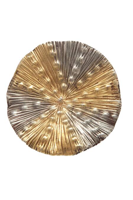 Shop_Neeta Boochra_Gold Plated Textured Two-tone Ring _Online_at_Aza_Fashions