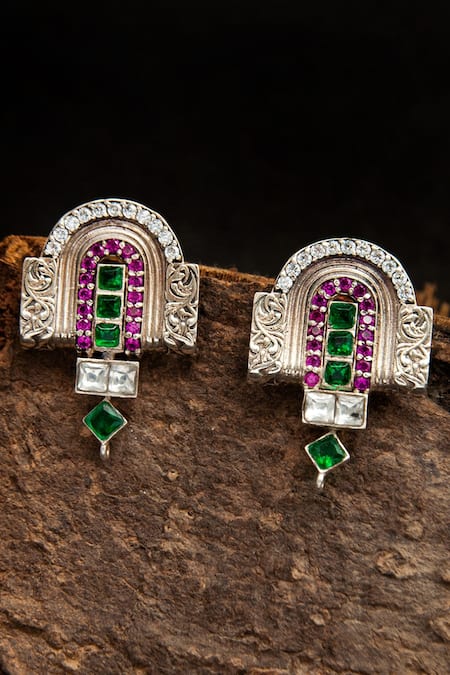 Neeta Boochra Luck Horseshoe Carved Earrings 