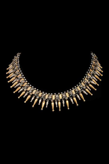 Buy_Neeta Boochra_Gold Plated Crystal Embellished Necklace 