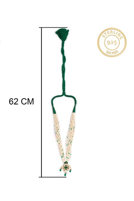 Buy Neeta Boochra Green Verdant Luminescence Floral Carved Pendant Necklace Online at Aza Fashions Buy_Neeta Boochra_Green Verdant Luminescence Floral Carved Pendant Necklace_Online_at_Aza_Fashions