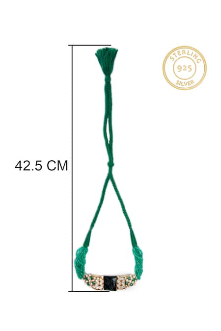 Shop_Neeta Boochra_Multi Color Midnight Sparkle Stone Carved Pendant Choker_Online_at_Aza_Fashions