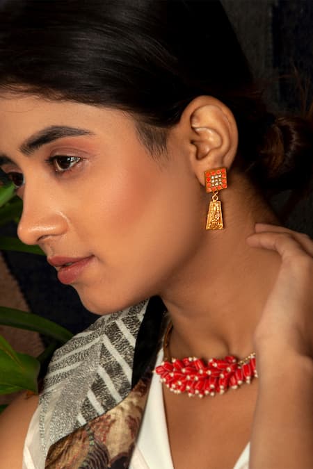 Neeta Boochra Kundan Embellished Earrings 