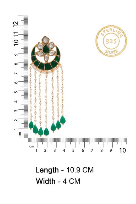 Buy_Neeta Boochra_Green Onyx Pearl Embellished Studs _Online_at_Aza_Fashions