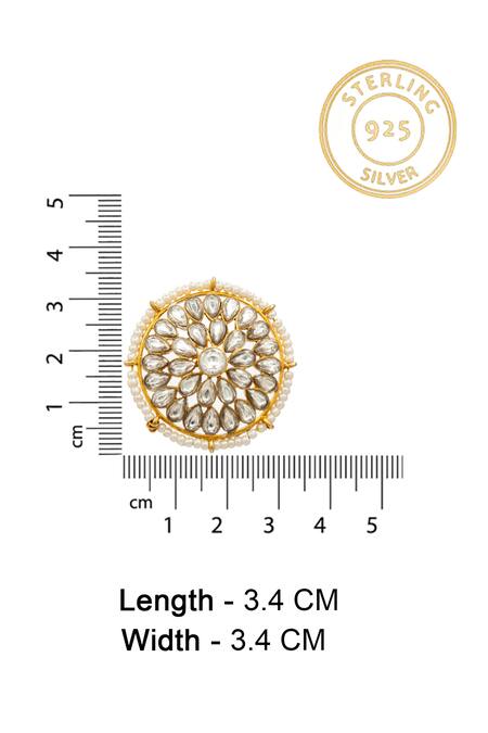 Buy_Neeta Boochra_Gold Plated Pearls, Diamonds Kundan And Embellished Studs _Online_at_Aza_Fashions