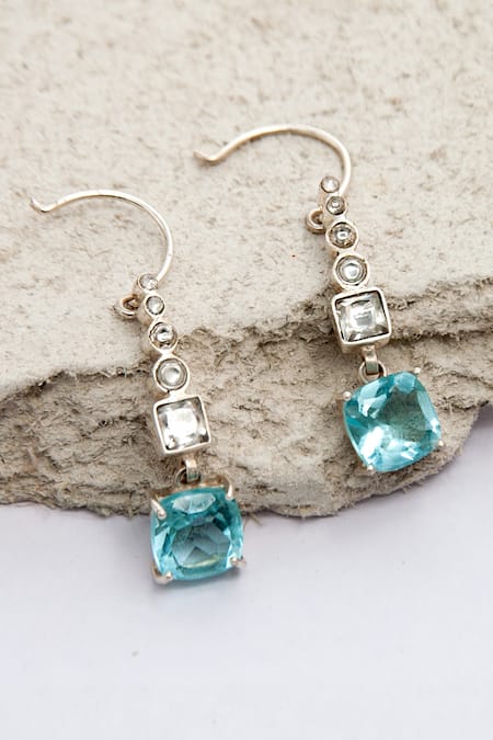 Neeta Boochra Aqua Radiance Kundan Embellished Earrings 