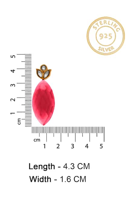 Buy_Neeta Boochra_Pink Gota Patti Royal Rose Quartz Embellished Earrings _Online_at_Aza_Fashions