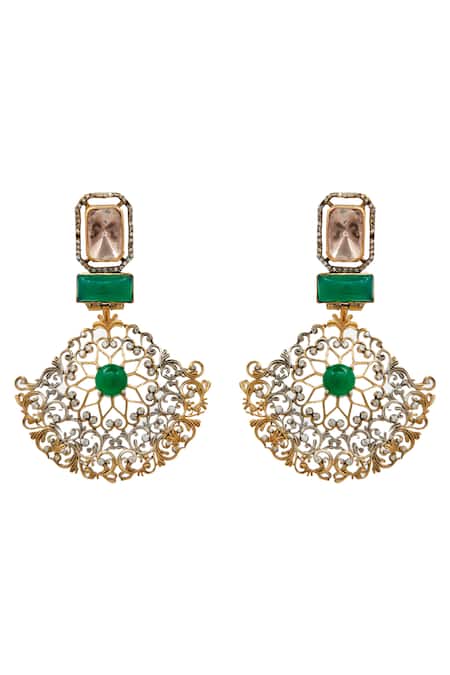 Neeta Boochra Onyx Stone Embellished Earrings 