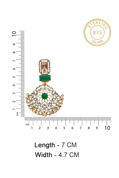 Neeta Boochra_Green Crystals, Stones Onyx Embellished Earrings _Online_at_Aza_Fashions