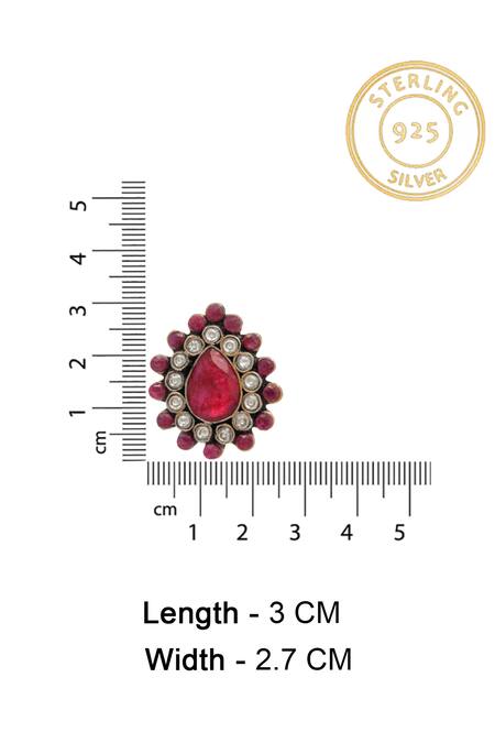 Buy_Neeta Boochra_Pink Rhinestones, Stones Kundan And Ruby Embellished Studs _Online_at_Aza_Fashions