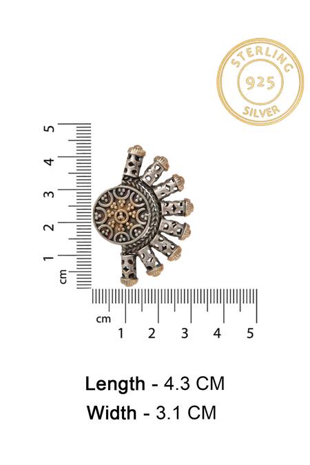 Shop_Neeta Boochra_Gold Plated Carved Fan Studs _Online_at_Aza_Fashions