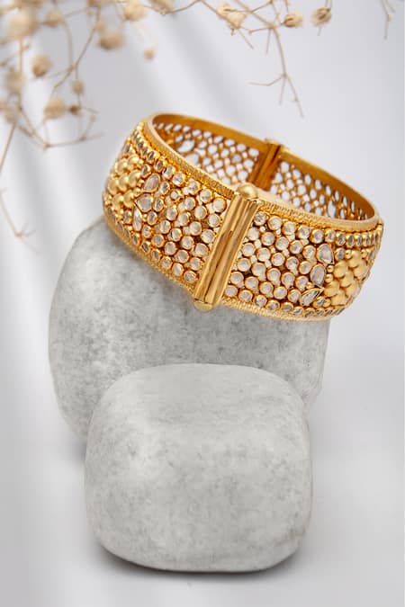 Neeta Boochra Glow Bloom Crystal Encrusted Bangle 