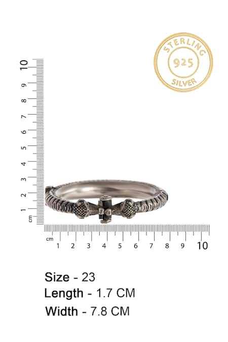 Shop Neeta Boochra Silver Plated Serpentine Charm Engraved Tribal Bangle Online at Aza Fashions Shop_Neeta Boochra_Silver Plated Serpentine Charm Engraved Tribal Bangle _Online_at_Aza_Fashions