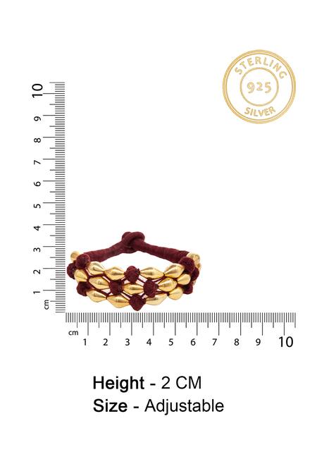 Buy_Neeta Boochra_Maroon Wax Beads Melody Dholki Bracelet _Online_at_Aza_Fashions
