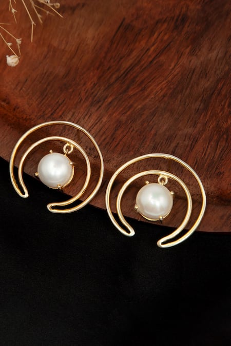 Neeta Boochra Encircled Freshwater Pearl Studs 