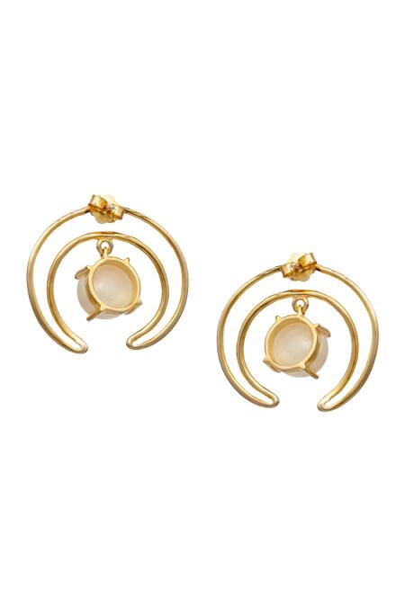 Neeta Boochra White Beads Encircled Freshwater Pearl Studs at Aza Fashions Neeta Boochra_White Beads Encircled Freshwater Pearl Studs _at_Aza_Fashions