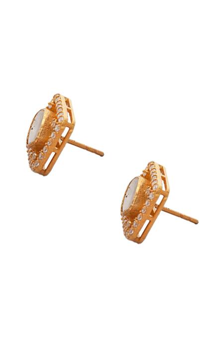 Shop Neeta Boochra Gold Plated Crystals, Diamonds Swarna Varg Moissanite Studs Online at Aza Fashions Shop_Neeta Boochra_Gold Plated Crystals, Diamonds Swarna Varg Moissanite Studs _Online_at_Aza_Fashions