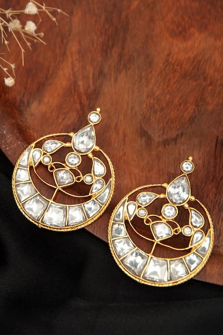 Neeta Boochra Sone Ki Chandbali Kundan Encrusted Earrings 