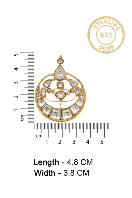 Shop_Neeta Boochra_White Crystals Sone Ki Chandbali Kundan Encrusted Earrings _Online_at_Aza_Fashions