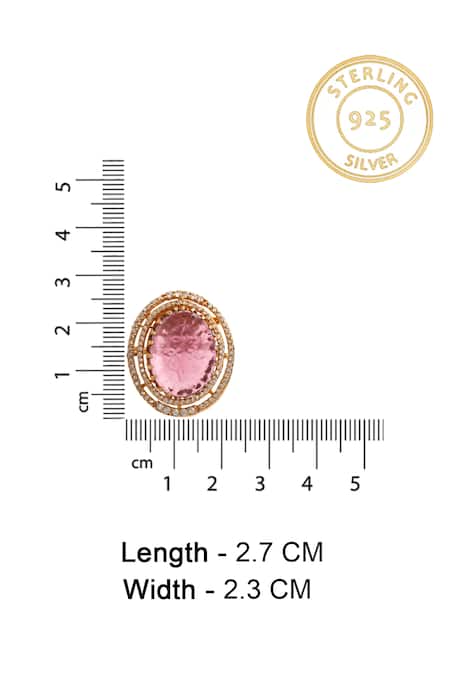 Neeta Boochra_Pink Crystals, Stones Fleur Carved Studs _at_Aza_Fashions