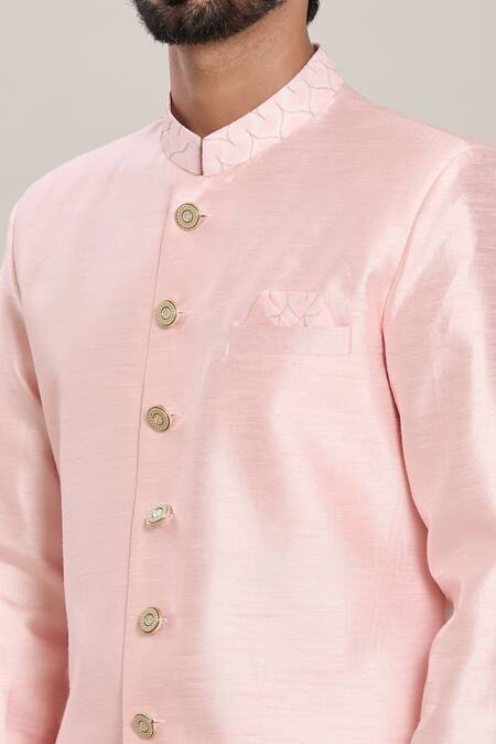 Arihant Rai Sinha Pink Silk Zari Sleeve Embroidered Kurta Set at Aza Fashions Arihant Rai Sinha_Pink Silk Zari Sleeve Embroidered Kurta Set _at_Aza_Fashions