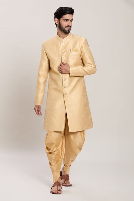 Aryavir Malhotra Bloom Woven Jacquard Kurta With Peshawari Pant 