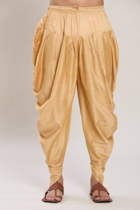 Buy_Arihant Rai Sinha_Gold Jacquard, Silk Bloom Woven Kurta With Peshawari Pant