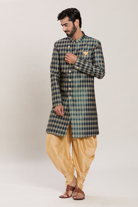 Arihant Rai Sinha Foliage Jaal Woven Jacquard Kurta With Peshawari Pant 