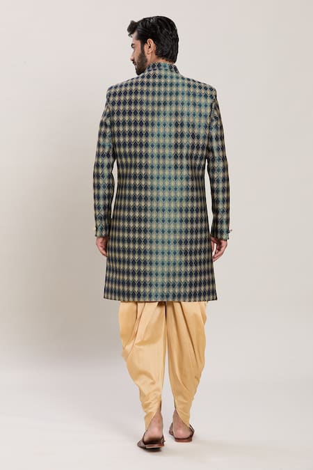 Arihant Rai Sinha Foliage Jaal Woven Jacquard Kurta With Peshawari Pant 