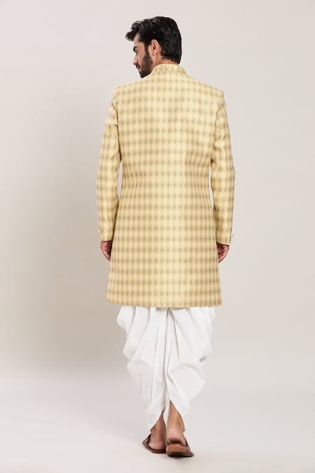 Arihant Rai Sinha Vine Jaal Woven Jacquard Kurta With Peshawari Pant 