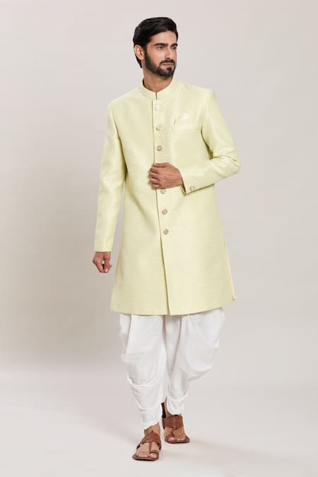 Arihant Rai Sinha Flora Jaal Woven Silk Kurta With Peshawari Pant 