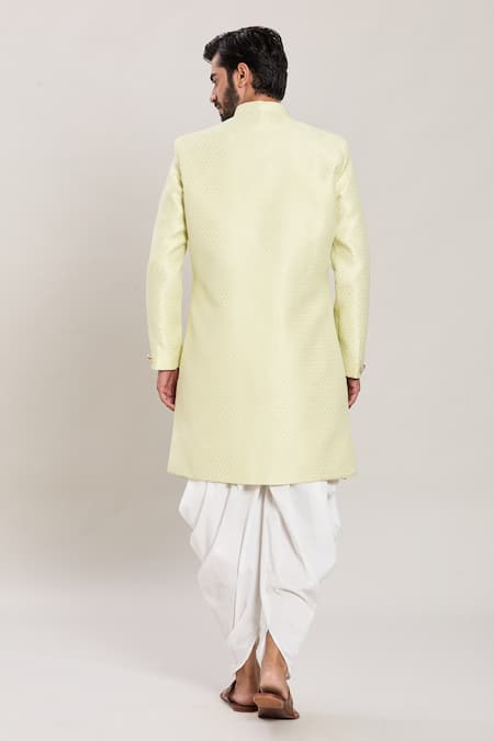 Arihant Rai Sinha Flora Jaal Woven Silk Kurta With Peshawari Pant 