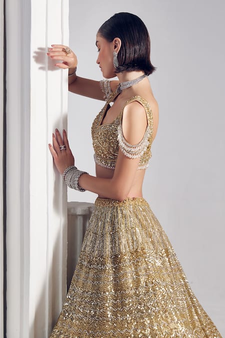 Ruchika Hurria Sequin Embroidered Lehenga Blouse Set 