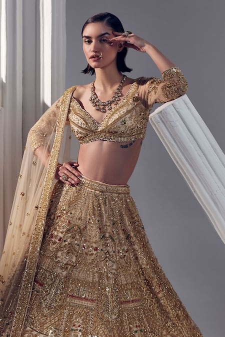 Ruchika Hurria Floral Sequin Embroidered Lehenga Set 