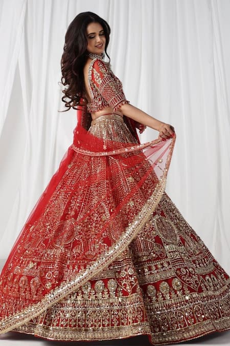 Ruchika Hurria Zardozi Embroidered Bridal Lehenga Set 