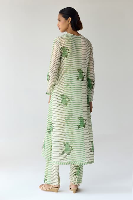 Shyam Narayan Prasad Hand Block Print Kurta & Trouser Set 