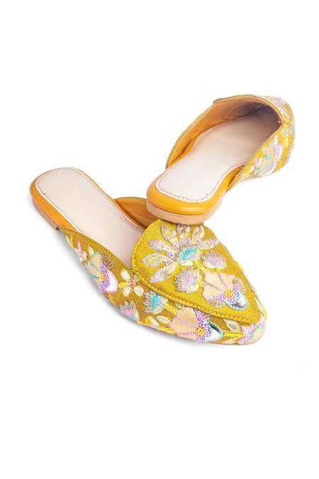 Azora Mystique Blossom Embroidered Mules 