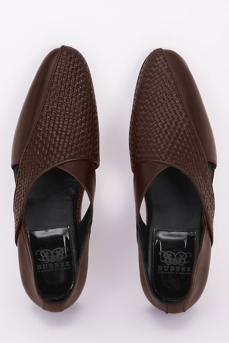 Shop Bubber Couture Brown Archer Mesh Pointed-toe Peshwari Sandal at Aza Fashions Shop_Bubber Couture_Brown Archer Mesh Pointed-toe Peshwari Sandal _at_Aza_Fashions