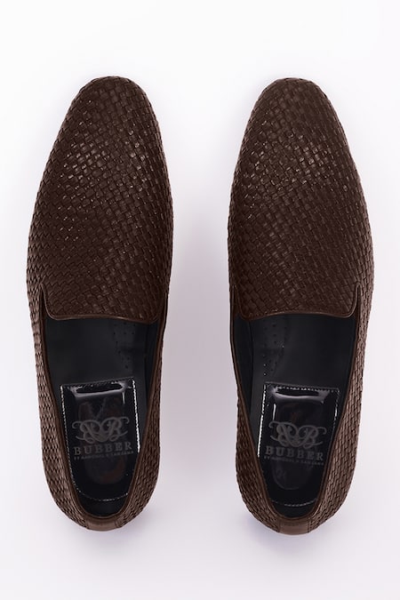 Shop Bubber Couture Brown Brooks Mesh Pointed-toe Moccasin Shoes at Aza Fashions Shop_Bubber Couture_Brown Brooks Mesh Pointed-toe Moccasin Shoes _at_Aza_Fashions
