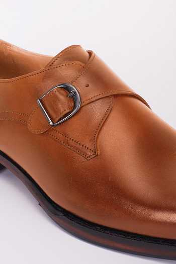 Buy_Bubber Couture_Brown Logan Solid Pointed-toe Shoes _Online_at_Aza_Fashions