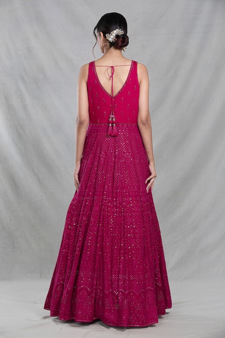 Samyukta Singhania Persian Bloom Sequin Embroidered Gown With Dupatta 