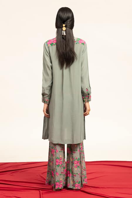 Shetab Kazmi Sequin Embellished Tunic With Flared Pant 