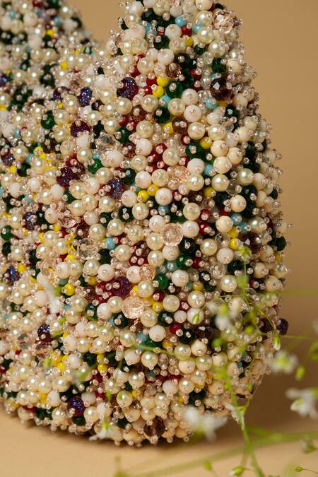 ClutcH'D_Multi Color Pearls, Sequins, Beads Hand Embroidered Bag _Online_at_Aza_Fashions
