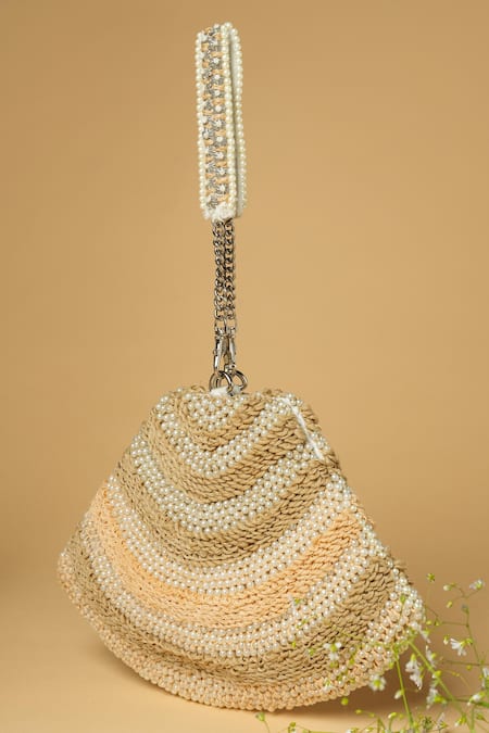 ClutcH'D Color Block Pearl Embellished Bag 