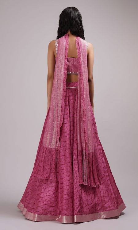 Breathe By Aakanksha Singh Phila Printed Flared Lehenga Set For Kids