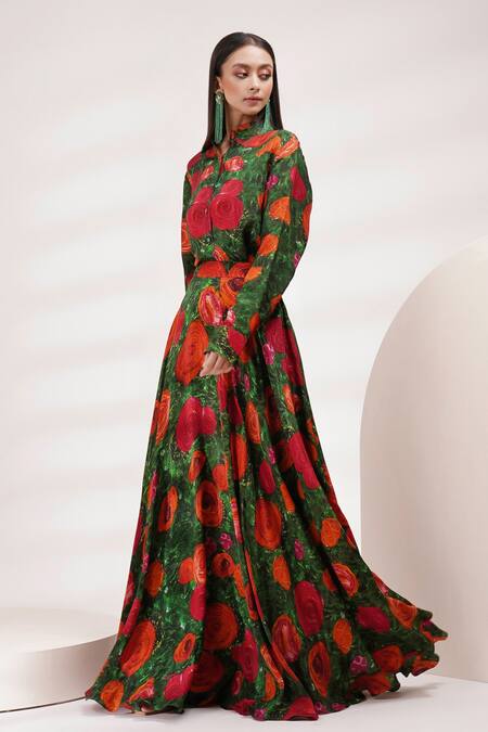 Buy Breathe By Aakanksha Singh Multi Color Cotton, Voile, Silk Embroidery Tree Rose Print Shirt And Skirt Set Online at Aza Fashions Buy_Breathe By Aakanksha Singh_Multi Color Cotton, Voile, Silk Embroidery Tree Rose Print Shirt And Skirt Set _Online_at_Aza_Fashions