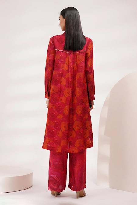 Breathe By Aakanksha Singh Bee Rosette Print Tunic With Pant For Kids