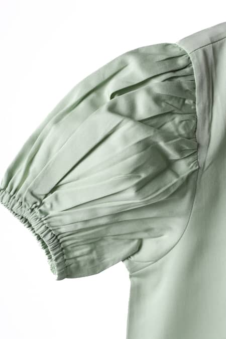 Buy_Studio Y_Green Cotton Applique Butterfly Flitter Dress _Online_at_Aza_Fashions