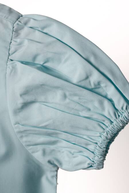 Studio Y Blue Cotton Applique Flower Magical Tiara Dress Online at Aza Fashions Studio Y_Blue Cotton Applique Flower Magical Tiara Dress_Online_at_Aza_Fashions