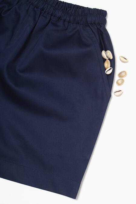 Studio Y Blue Cotton Applique Aeroplane Shirt And Shorts Set at Aza Fashions Studio Y_Blue Cotton Applique Aeroplane Shirt And Shorts Set_at_Aza_Fashions